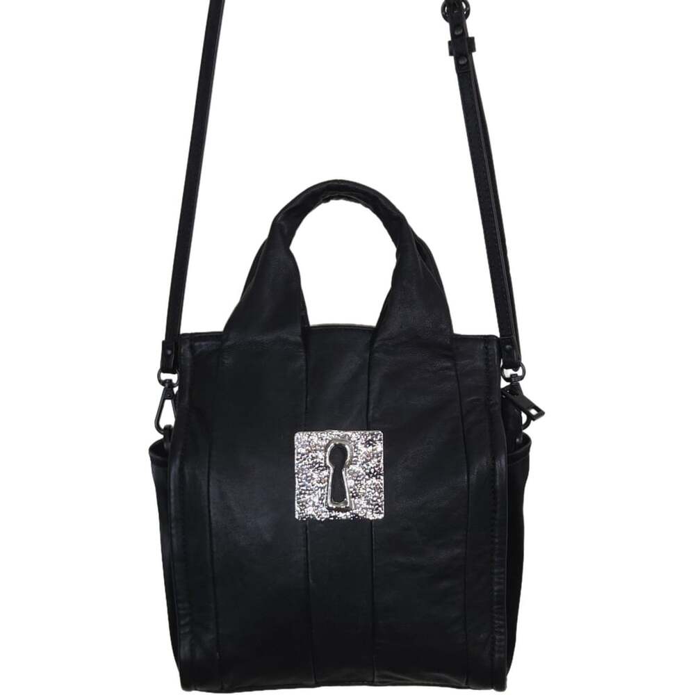 Diesel Bandolera Gaya Calfskin Leather Crossbody Bag Black Small
